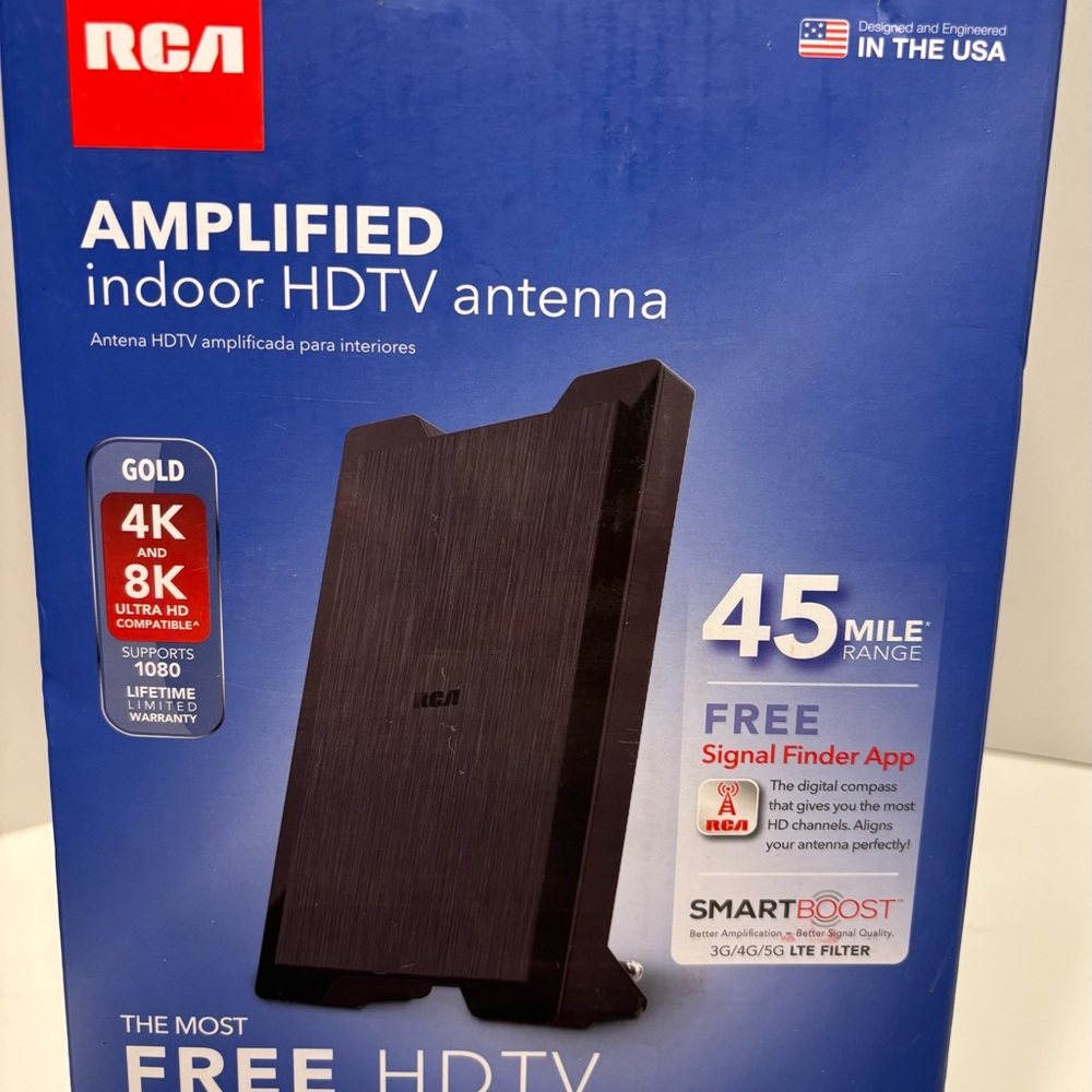 RCA Amplified Indoor HDTV Antenna Free HDTV 45 Mile range No more cable fees